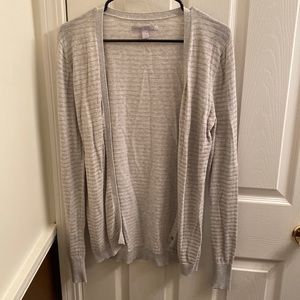 Grey & Glittery Gold Striped Long Sleeve Cardigan